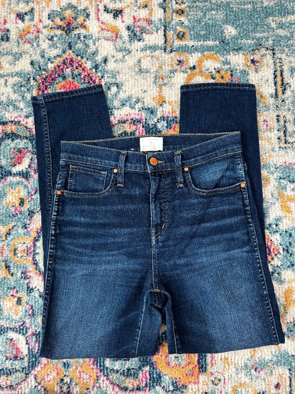 Caslon Straight Leg Jeans Size 26/2 Dark Wash Blue Denim Nordstrom